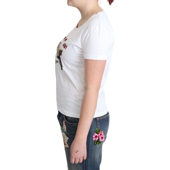 Moschino TSH5069 Foosball TShirt Women White Tops & T-Shirts - Picture 2 of 4